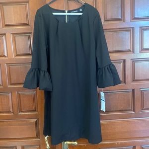 Mid Calf Black dress puffy sleeves XL